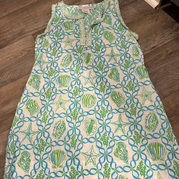 Gretchen Scott Seashell design ruffle dress size L - Picture 1 of 8